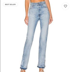 NWT EB Denim unraveled two Jean in light wash
